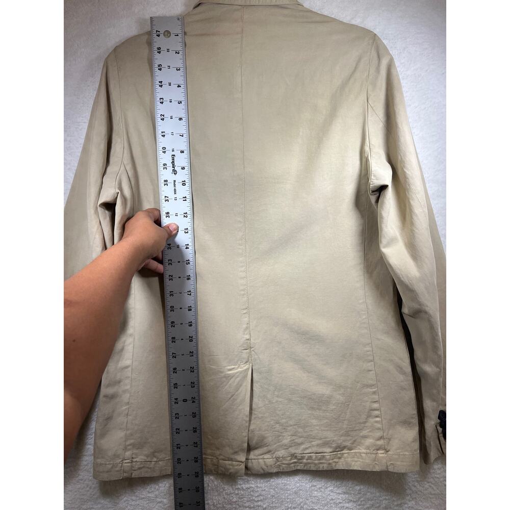 Officine Generale Beige Armie Garment Dyed Linen Blazer Jacket Sport Coat Men 46 - Picture 12 of 15